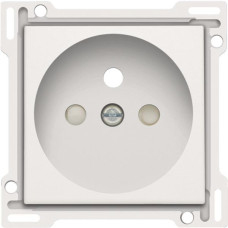 Afwerkingsset voor stopcontact met penaarde en beschermingsafsluiters, inbouwdiepte 28,5 mm, white coated
